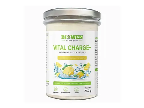 ELEKTROLITY O SMAKU CYTRYNOWYM W PROSZKU VITAL CHARGE+ 250 g - HEMPKING (BIOWEN)