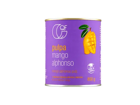 Quality Food Pulpa z mango Alphonso bez dodatku cukru 850g - QF