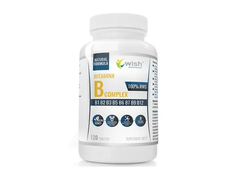 Wish Witamina B Complex 100% RWS 120 tabletek - Układ Nerwowy Zmęczenie Znużenie Stres