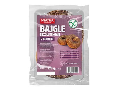 Naura Bajgle bezglutenowe z makiem 190g
