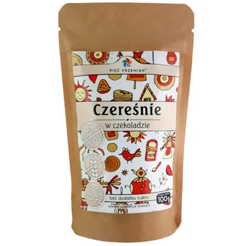 PIĘĆ PRZEMIAN Czereśnie suszone w czekoladzie 100g