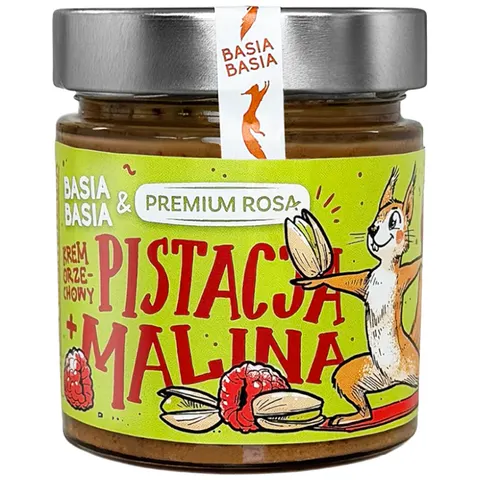 BASIA Krem orzechowy z pistacji i malin 195 g