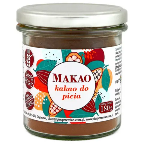 Makao (Kakao do Picia z Erytrytolem) Bezglutenowe 180 g - Pięć Przemian