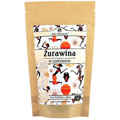 Żurawina w Czekoladzie bez dodatku cukru bezglutenowa 100g - Pięć Przemian