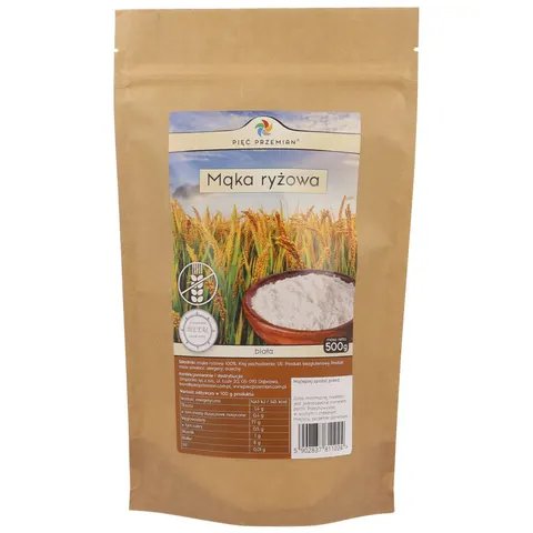 PIĘĆ PRZEMIAN Mąka ryżowa BIAŁA bezglutenowa 500 g