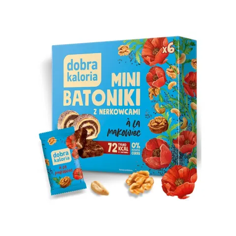 Dobra Kaloria Mini batoniki z nerkowcami à la makowiec bez cukru 102g