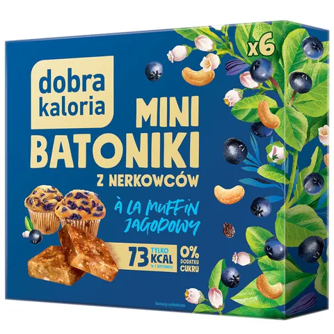 Dobra Kaloria Mini batoniki z nerkowców à la muffin jagodowy 102g