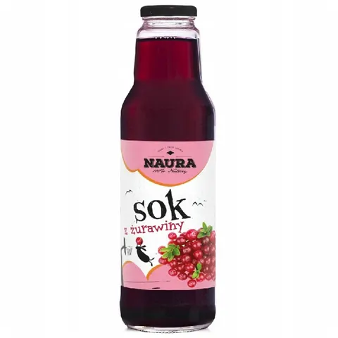 Naura Sok z żurawiny bez dodatku cukru 750 ml