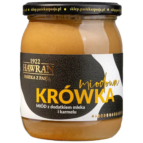 Hawran Miodowa krówka - miód z mlekiem i karmelem 630g