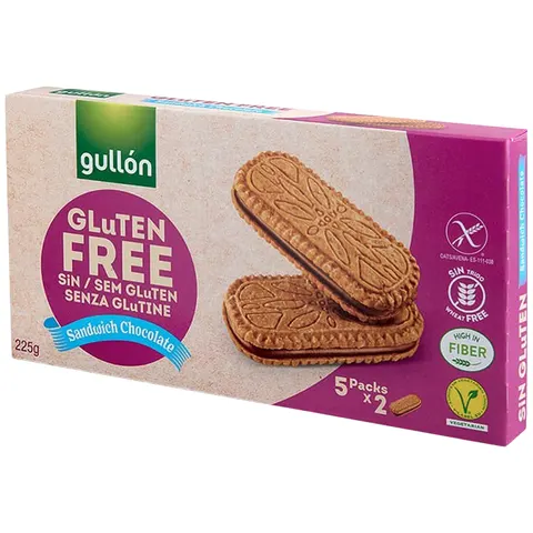GULLÓN Ciastka z kremem czekoladowym ciastka bezglutenowe 225g