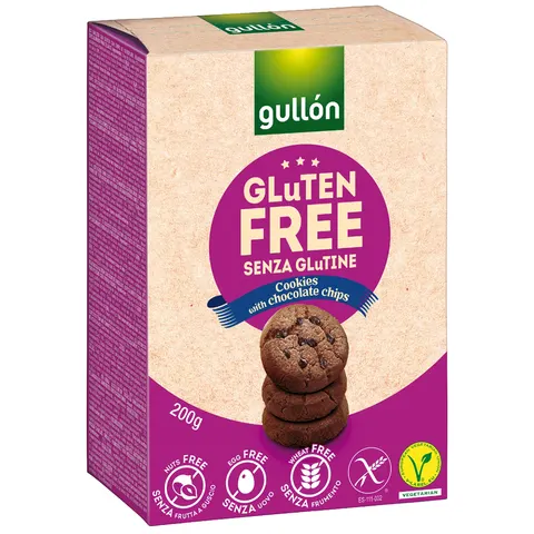 Ciastka czekoladowe z kawałkami gorzkiej czekolady bez glutenu Gullon 200g