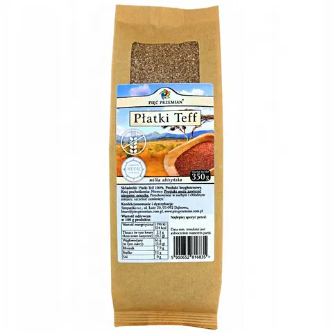 PIĘĆ PRZEMIAN Płatki teff brązowe bezglutenowe 350 g