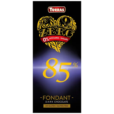 Czekolada Gorzka 85% Kakao bez Dodatku Cukru Zero 100 g - Torras