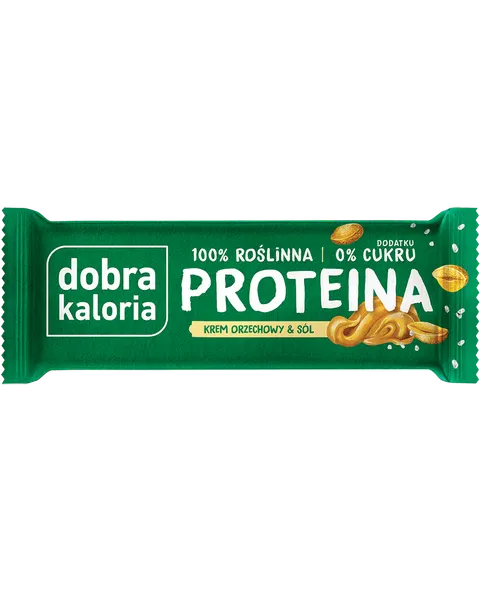 Dobra Kaloria Baton proteinowy Krem orzechowy & Sól bez dodatku cukru 45 g