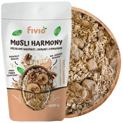 fivio Musli HAMRMONY orzechy włoskie, jabłko, cynamon 400g