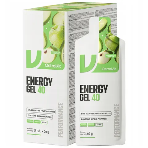 OstroVit Energy Gel 40 (green apple, BOX 12 x 66 g)
