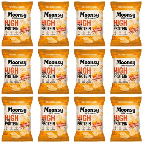 Moonsy soczewicowe Cheddar 60g 12 szt