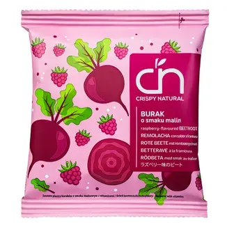 Chipsy burak suszony z sokiem malinowym z witaminami 18g CRISPY NATURAL