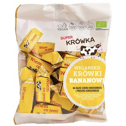 Krówki Bananowe bezmleczne bezglutenowe BIO 150g - Super Krówka
