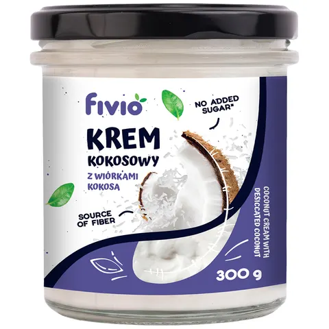 fivio Krem kokosowy z wiórkami kokosa 300g