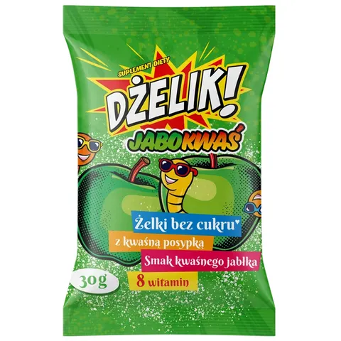 STARPHARMA DŻELIK! JABOKWAŚ Żelki Bez Cukru o Smaku Kwaśnego Jabłka 30g