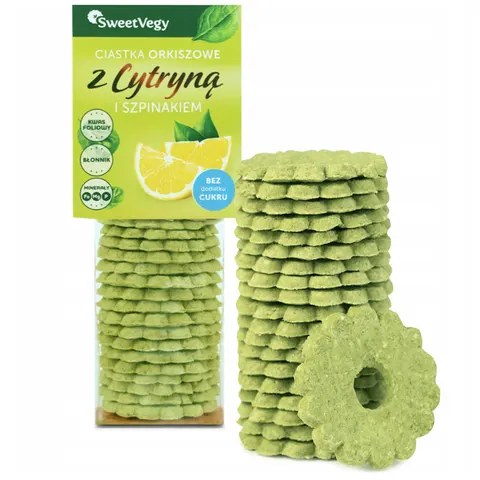 SweetVegy Ciastka orkiszowe z Cytryną i szpinakiem BC 100g