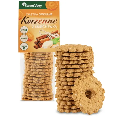 SweetVegy Ciastka owsiane Korzenne z marchewką 100g