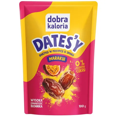 Dobra Kaloria Daktyle w posypce marakui bez cukru 100g