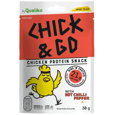 CHICK&GO Suszony kurczak o smaku czerwonej papryki i pieprzu 30g