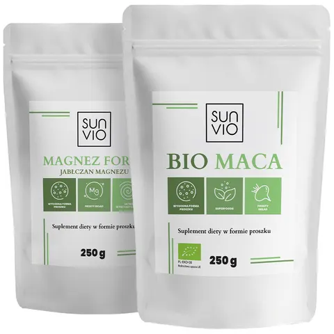 SunVio Bio Maca 250g + Jabłczan magnezu 250g