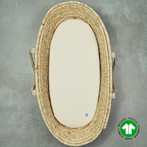 Prześcieradło muślinowe bawełniane z GOTS 40x80cm ecru