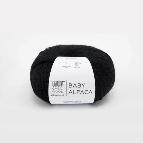 Włóczka GABO WOOL Baby Alpaca 500 - czerń
