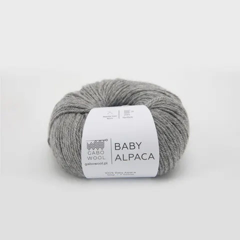 Włóczka GABO WOOL Baby Alpaca 401 - jasny szary