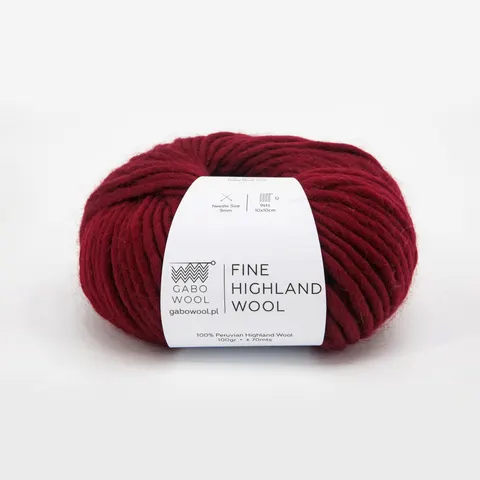 Włóczka GABO WOOL Fine Highland Wool 2015 - wino