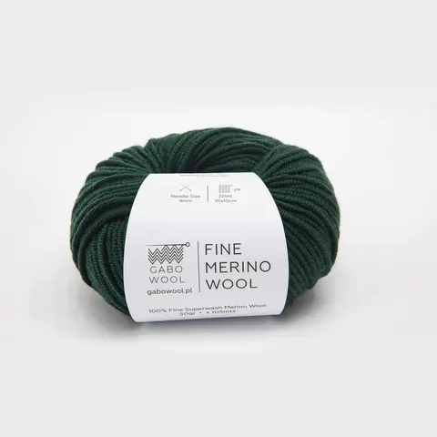 Włóczka GABO WOOL Fine Merino Wool 1172 - leśna zieleń
