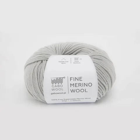Włóczka GABO WOOL Fine Merino Wool 4112 - popiel