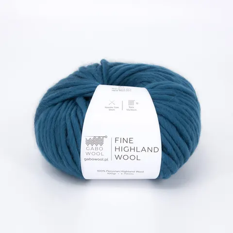 Włóczka GABO WOOL Fine Highland Wool 2396 - petrol