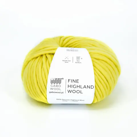 Włóczka GABO WOOL Fine Highland Wool 2224 - cytryna