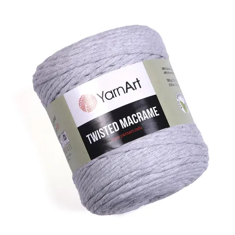 Sznurek YarnArt Twisted Macrame 756 - jasny szary melanż