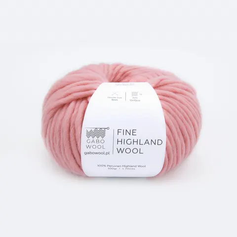 Włóczka GABO WOOL Fine Highland Wool 2244 - róż