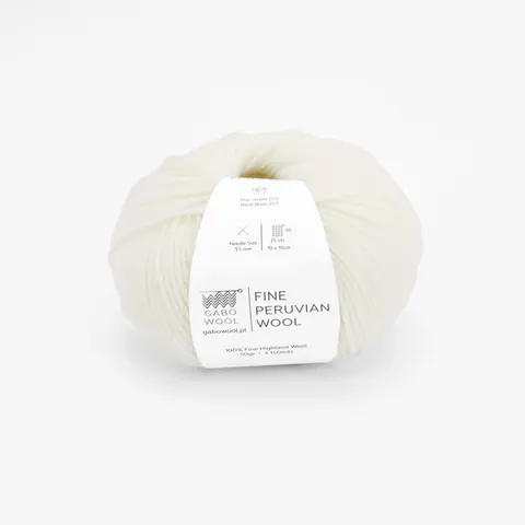 Włóczka GABO WOOL Fine Peruvian Wool 8873 - naturalna biel