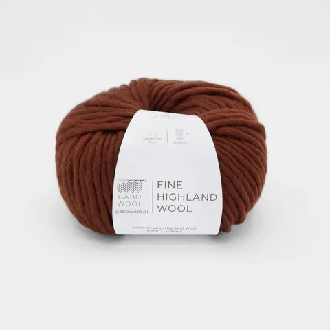 Włóczka GABO WOOL Fine Highland Wool 2729 - rdzawy brąz