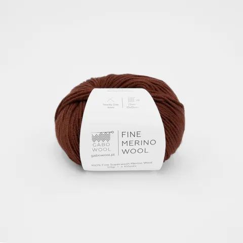Włóczka GABO WOOL Fine Merino Wool 3729 - rdzawy brąz