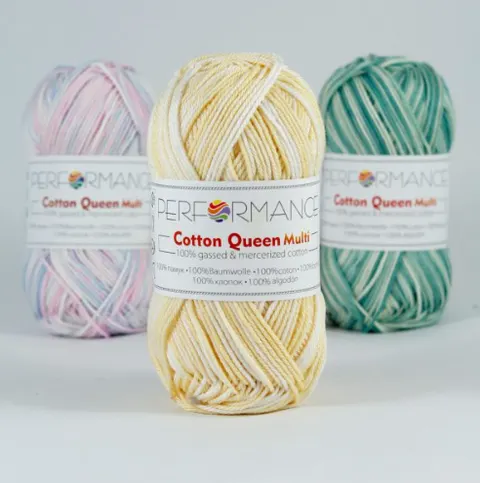 Włóczka PERFORMANCE Cotton Queen Multi 9096 - jasny żółty/biały