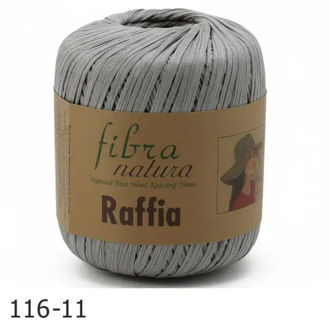 Przędza Fibra Natura Raffia 11 - popielaty