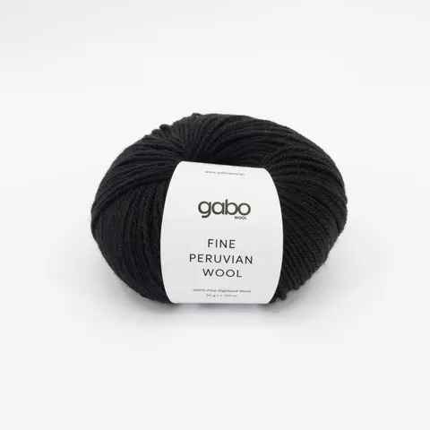 Włóczka GABO WOOL Fine Peruvian Wool 500 - czerń