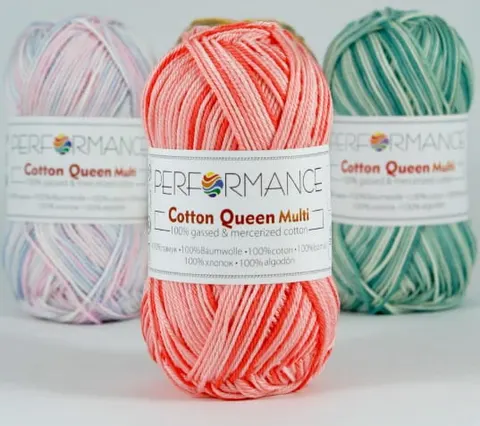 Włóczka PERFORMANCE Cotton Queen Multi 10403 - jasny róż/róż/morelowy