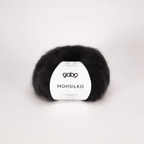 Włóczka GABO WOOL Mohsilko 500 - czerń