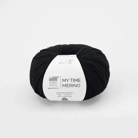 Włóczka GABO WOOL My Time Merino 500 - czerń