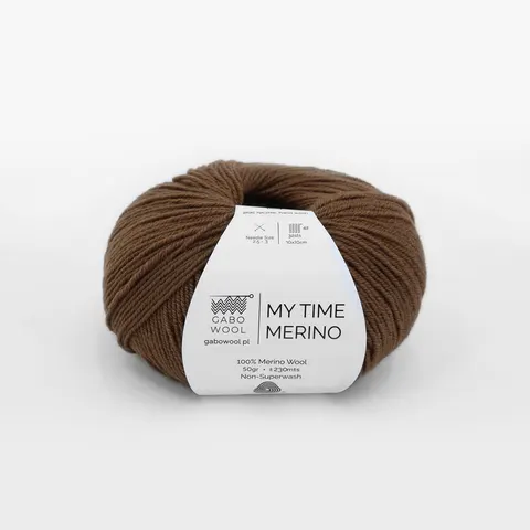 Włóczka GABO WOOL My Time Merino 9121 - kasztanowy brąz